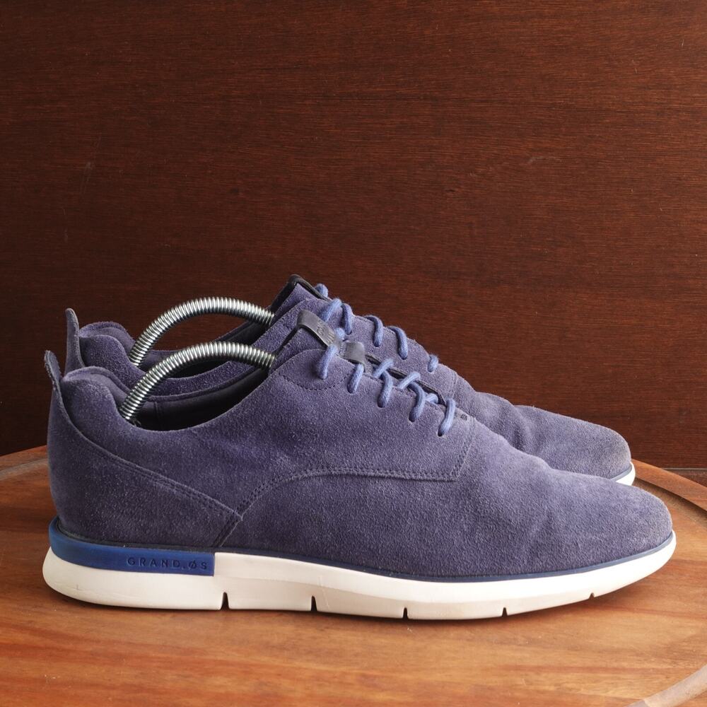 Cole Haan Oxfords Mens SZ 10M Blue Horizon Grand OS Suede Lace Up Dress Shoes